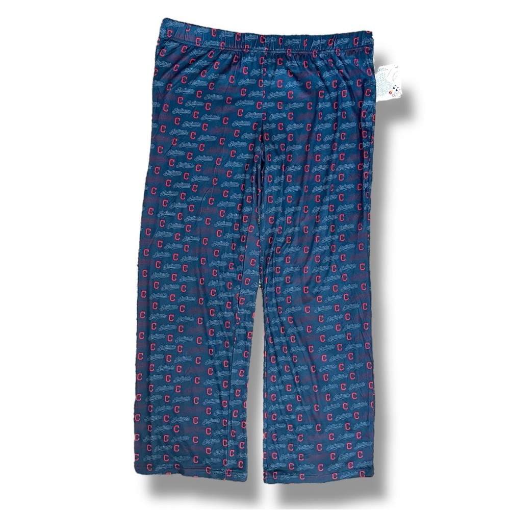 NWT MLB Cleveland Indians Navy Blue Logo Pajama Pants Men's Size Large Guardians